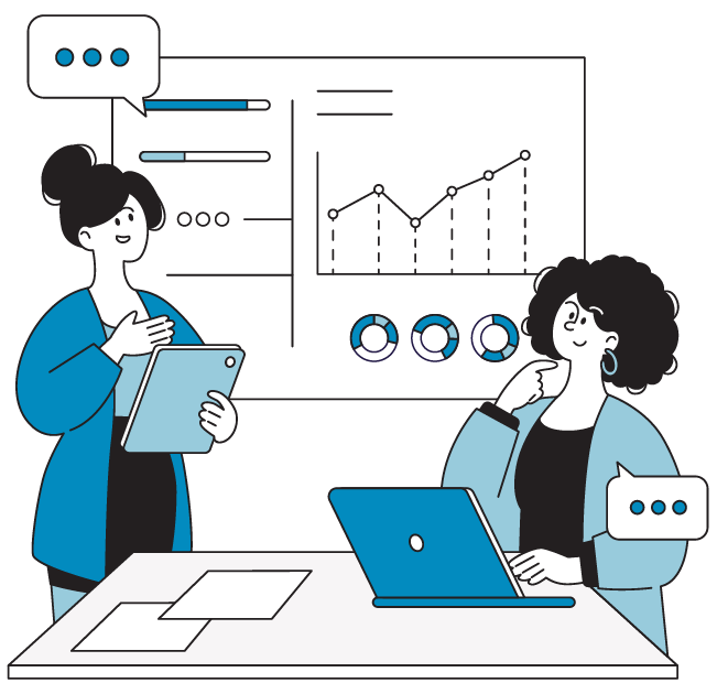 Professionals collaborating on UI/UX design and custom app development