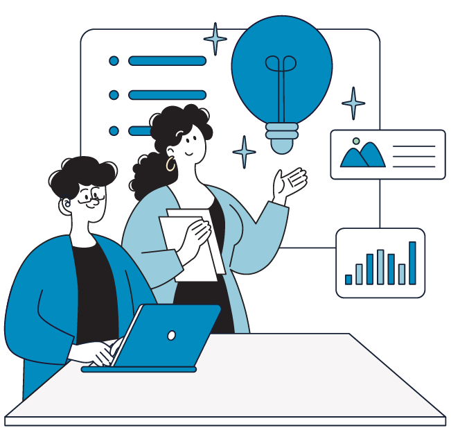 Tech experts having a meeting on responsive web development